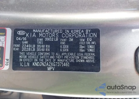 2016 Kia Soul from USA, damaged, VIN KNDJN2A2XG7371461